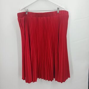 womans plus size 5X Red Pleated Plus Size Skirt STYLE Midi mini skirt